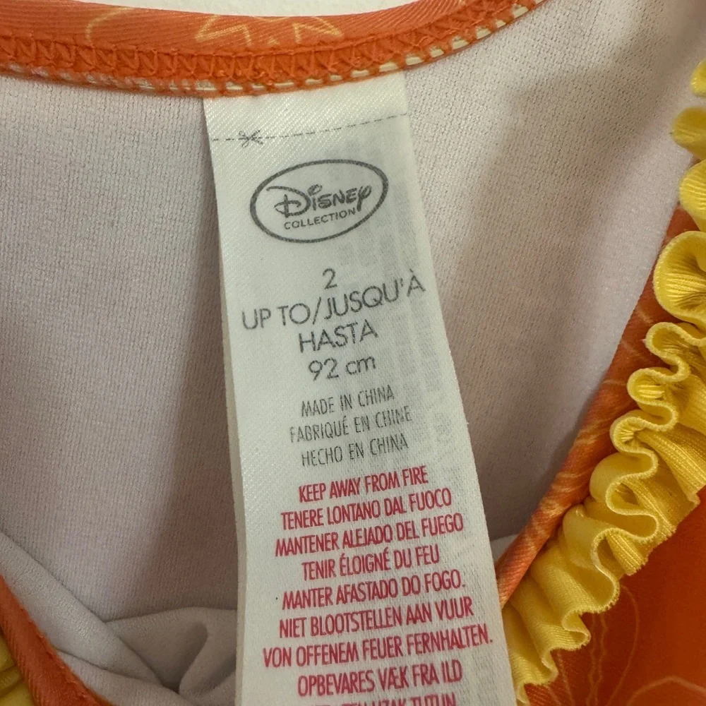 Disney Moana 2t Orange and Yellow Swimsuit